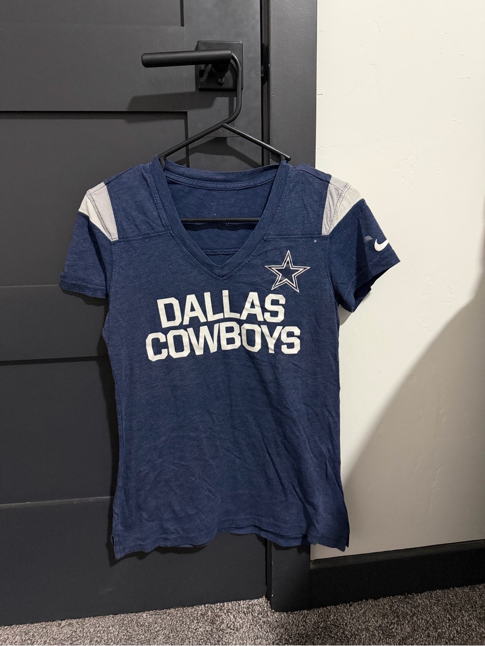 Nike Dallas Cowboys Navy and White V-Neck Tee